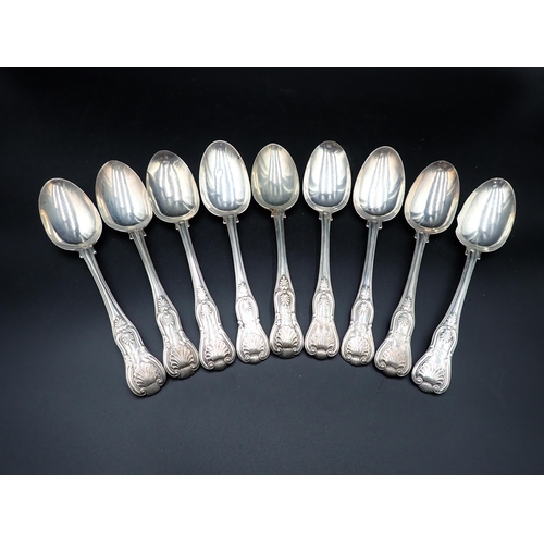 105 - An extensive collection of 19th Century silver Cutlery, King's pattern, engraved Arkwright crest, da... 