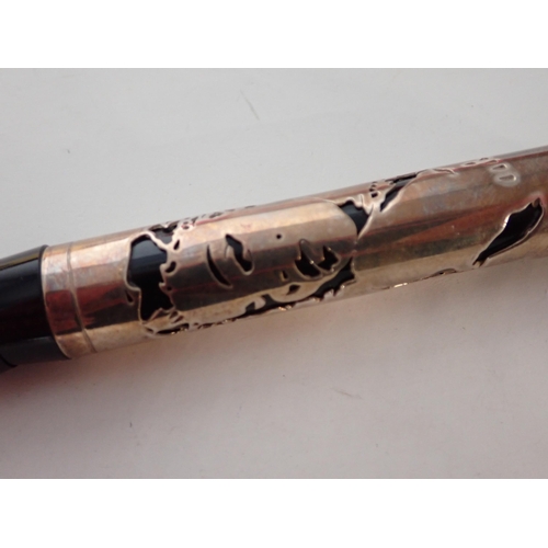 116 - A Conway Stewart 'Boo Boo Be Doo' Fountain Pen with silver overlaid case depicting Marilyn Monroe, B... 