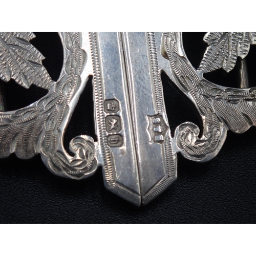 16 - A Victorian silver two-part Nurse's Buckle with engraved vine leaf design, Sheffield 1900, maker: B ... 