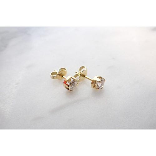 181 - A pair of Diamond Ear Studs each claw-set brilliant-cut stone