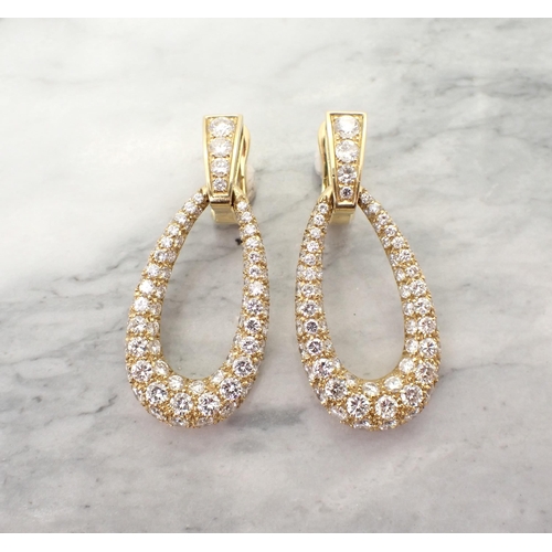 189 - A pair of Diamond Hoop Ear Clips each pavé-set throughout with numerous brilliant-cut stones in 18ct... 