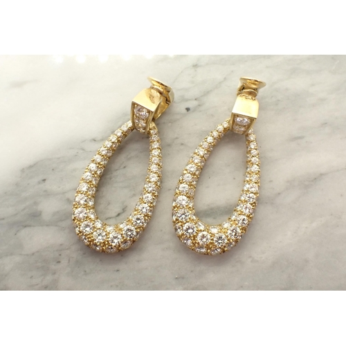 189 - A pair of Diamond Hoop Ear Clips each pavé-set throughout with numerous brilliant-cut stones in 18ct... 