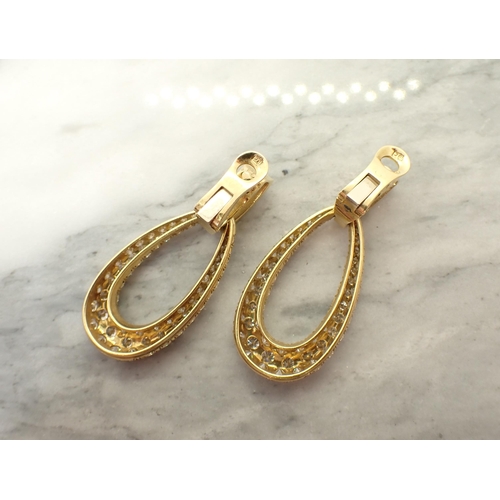 189 - A pair of Diamond Hoop Ear Clips each pavé-set throughout with numerous brilliant-cut stones in 18ct... 