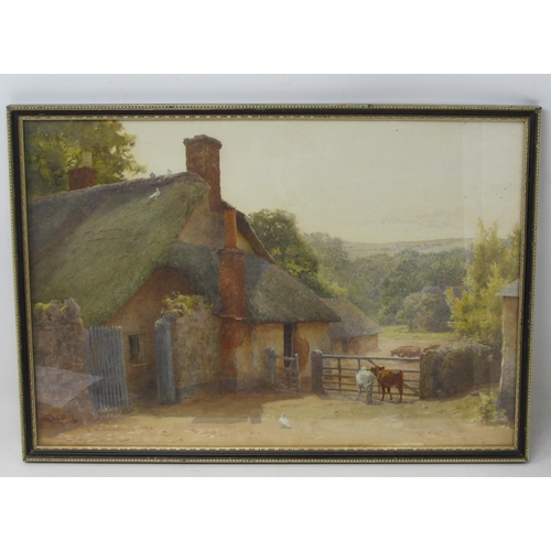 257 - ERNEST ALBERT CHADWICK (1876-1955). A Devonshire Farm, signed and dated 1914, watercolour, 10½ x 15i... 