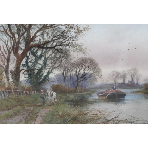 258 - HENRY CHARLES FOX RBA (1860-1929). Hauling Hay at Sway, Hampshire, signed and dated 1922, watercolou... 