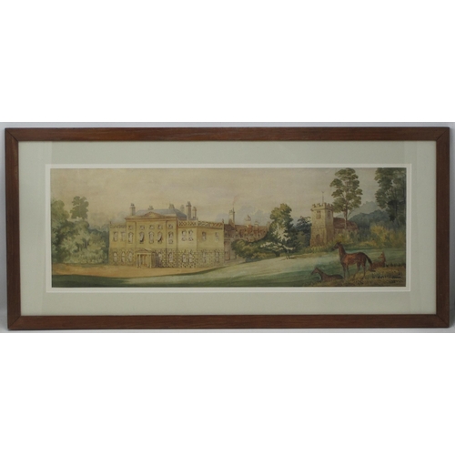 259 - ENGLISH SCHOOL, c. 1870. Views of Salperton Park, Gloucestershire, watercolour, 7½ x 21½ in; two (2)... 