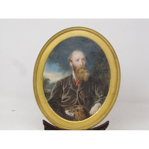 271 - EDWARD TAYLER (1828-1906). Portrait miniature of John Hungerford Arkwright (1833-1905), half-length,... 