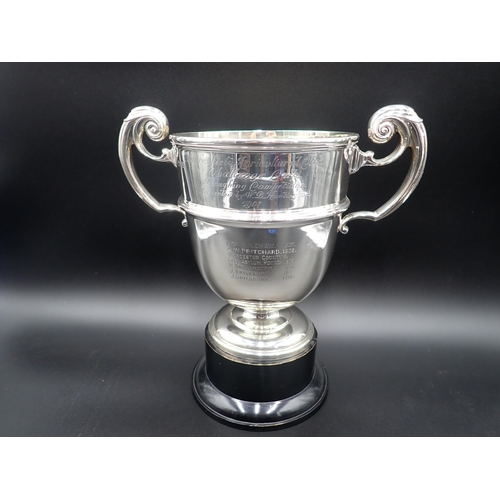 28 - An Edward VII silver two handled Trophy with presentation inscription, Madresfield Agricultural Club... 