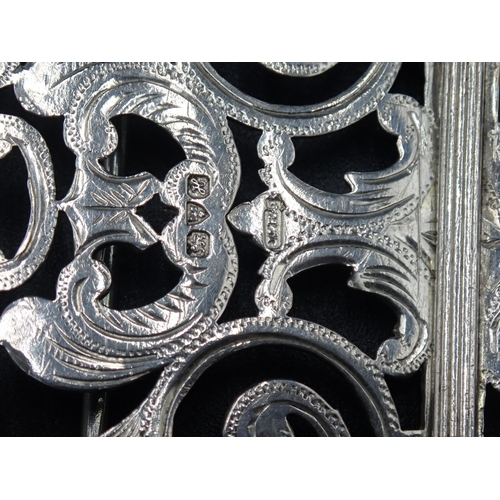 3 - An Edward VII silver Nurse's two part Buckle with pierced scroll design, Chester 1908, maker: J & R.... 