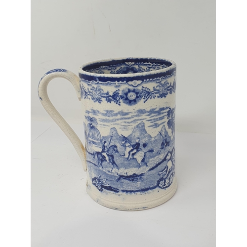 307 - A 19th Century English pottery Jug with relief moulded portraits of Lord Wellington and General Hill... 