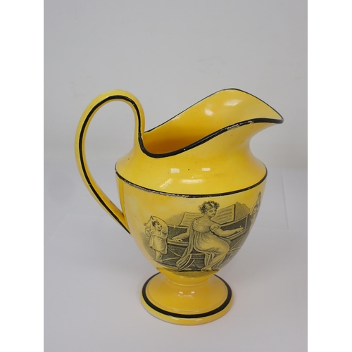 310 - A 19th Century canary yellow English pottery Tea Service comprising Tea Pot (rim chipped), Sucrier, ... 