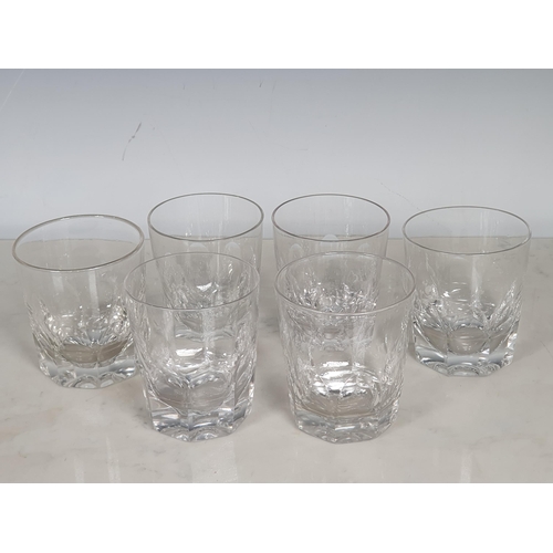 317 - Six 19th Century Whisky Tumblers with thumb cut designs