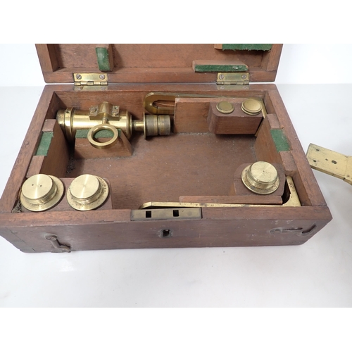 340 - A 19th Century brass cased Marine Sighting Compass with detachable sights, inscribed John Braham, Br... 