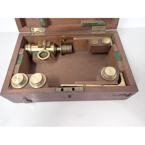 340 - A 19th Century brass cased Marine Sighting Compass with detachable sights, inscribed John Braham, Br... 