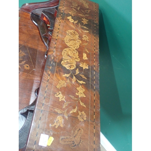 528 - A 19th Century marquetry Desk, the sloping front with marquetry design depicting Boadicea on a horse... 