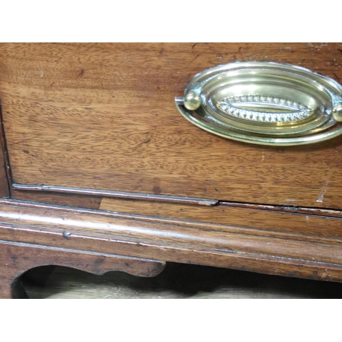 532 - A George III mahogany Chest fitted two short and three graduated long drawers beneath moulded top an... 