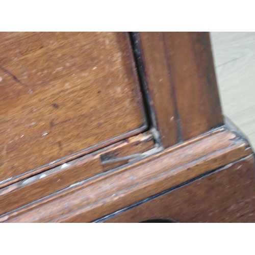 532 - A George III mahogany Chest fitted two short and three graduated long drawers beneath moulded top an... 