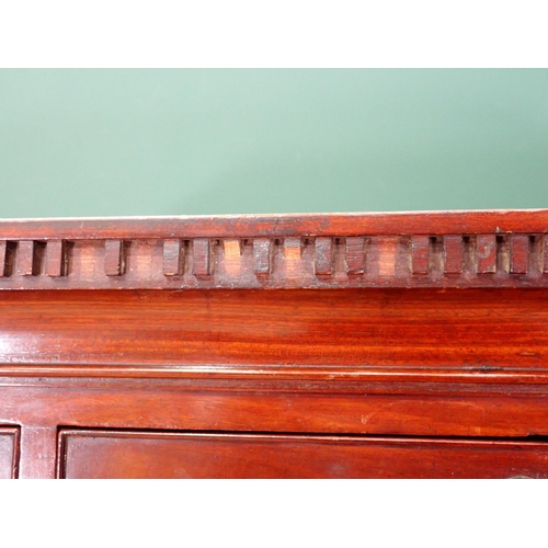 533 - A George III mahogany Chest on chest with dentil cornice above three short and six graduated long dr... 