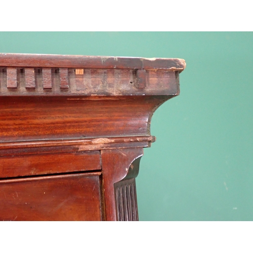 533 - A George III mahogany Chest on chest with dentil cornice above three short and six graduated long dr... 