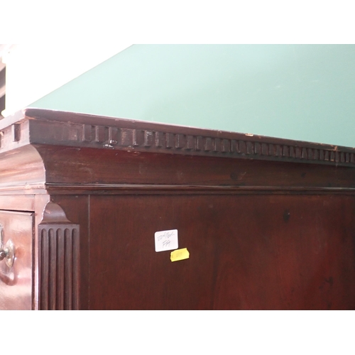 533 - A George III mahogany Chest on chest with dentil cornice above three short and six graduated long dr... 