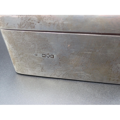 86 - A Victorian large silver Cigar Box, engraved initials J.S.A., London 1898, 9 x 5½in, (dented)