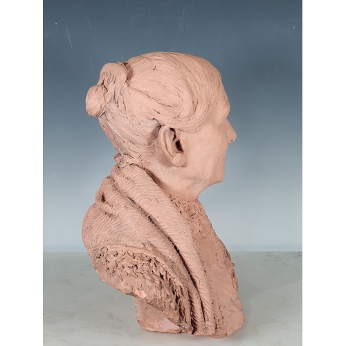 373 - D.E Smith Bloor, 1881, A terracotta Bust of a lady, 15in H, Smith Bloor exhibited at The Royal Acade... 