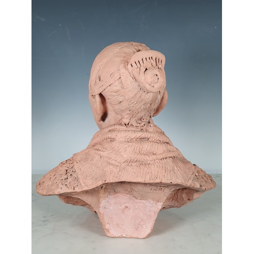 373 - D.E Smith Bloor, 1881, A terracotta Bust of a lady, 15in H, Smith Bloor exhibited at The Royal Acade... 