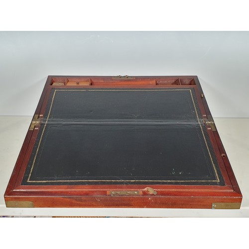 433 - A 19th Century mahogany and brass bound Writing Box with fitted interior and fitted drawer to base, ... 