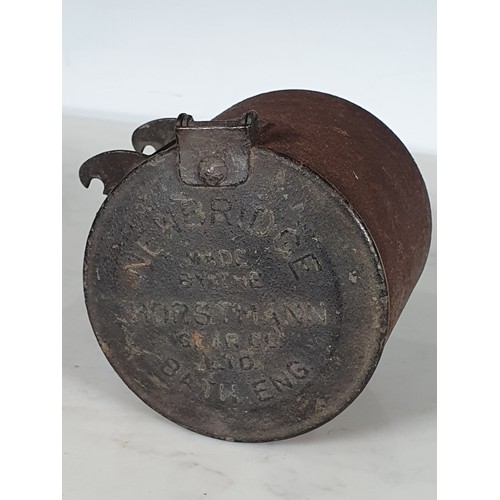 358 - A brass cased portable Watchman's Clock No 1310, the brass case stamped 