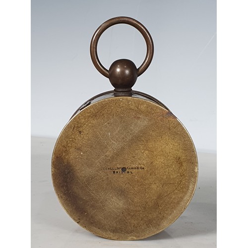 358 - A brass cased portable Watchman's Clock No 1310, the brass case stamped 