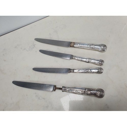 38 - A part Set of 19th Century silver Cutlery, queen's pattern, London 1848, 1831, 1822, etc, viz: 8 Tab... 