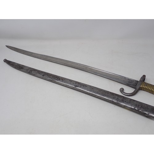 1264 - Two French Gras Bayonets without scabbards and a Chassepot Bayonet