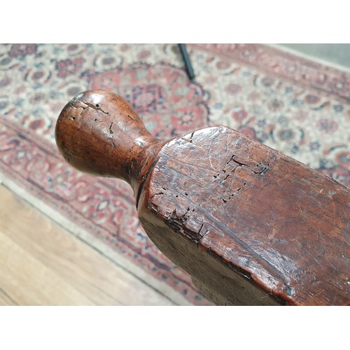 494 - A Victorian oak Day Bed on barley twist supports with cane infill (some holes in cane) 5ft 4in L x 3... 