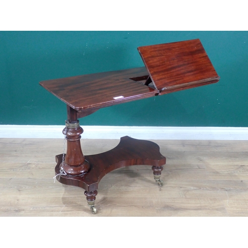 482 - A Victorian mahogany adjustable Reading Table with rise and fall mechanism and adjustable section to... 