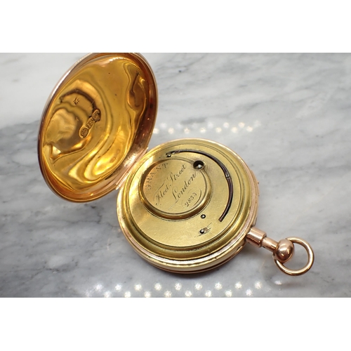 152 - An early 19th Century 18ct gold cased open faced Pocket Watch by GRANT Fleet Street, London, case wi... 