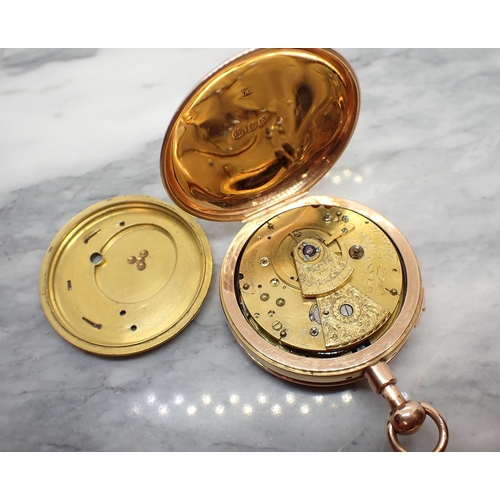 152 - An early 19th Century 18ct gold cased open faced Pocket Watch by GRANT Fleet Street, London, case wi... 