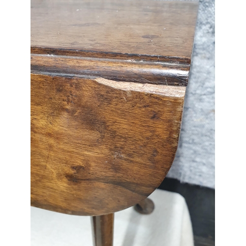 17 - A pair of small mahogany drop leaf Occasional Tables and a Chinese hardwood Stool/Table