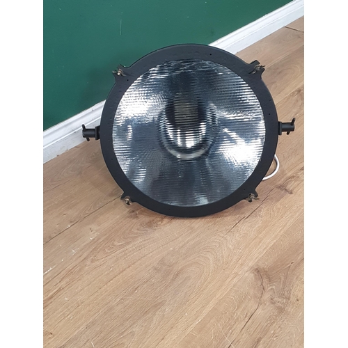 20 - A large copper Lantern type light supported on a metal bracket, 18in diam fitted for electricity