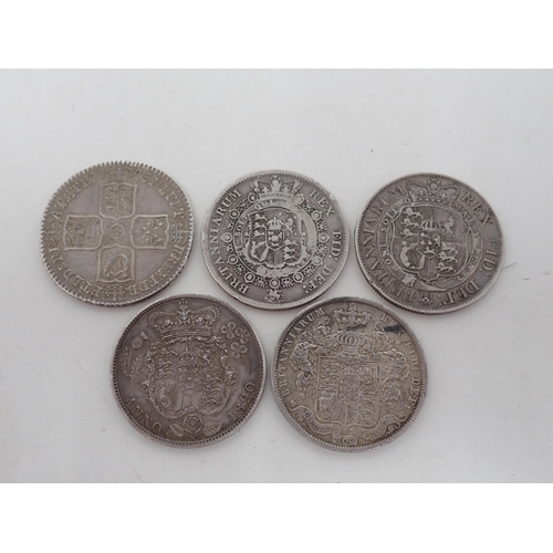 257 - Half Crowns 1745, LIMA, 1817, 1819, 1820 and 1826; (5)