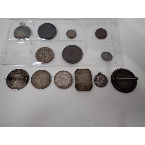 258 - A group of mainly 19th Century silver Coins and Medals, to include a Bayern 1871 Vereinstaler, Bavar... 