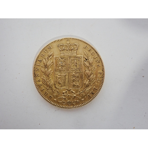 271 - A Queen Victoria 1838 gold shield back Sovereign