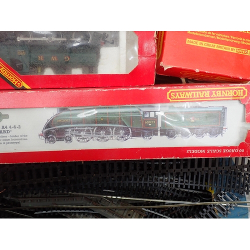 324 - A part boxed Hornby 00 gauge A4 'Mallard' Locomotive, boxed Hornby 0-6-0T Pannier Tank, boxed Hornby... 