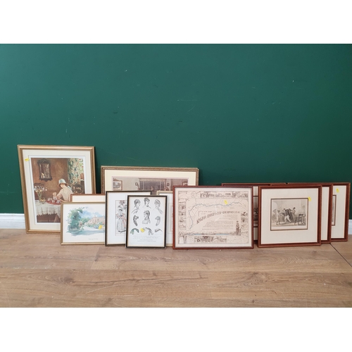 37 - A quantity of framed Prints including train subjects, 