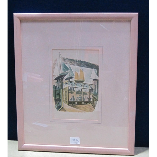 409 - ERIC RAVILIOUS. Model Ships and Railways Lithograph, 8½ x 5in; together with a watercolour of a coas... 