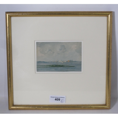 409 - ERIC RAVILIOUS. Model Ships and Railways Lithograph, 8½ x 5in; together with a watercolour of a coas... 