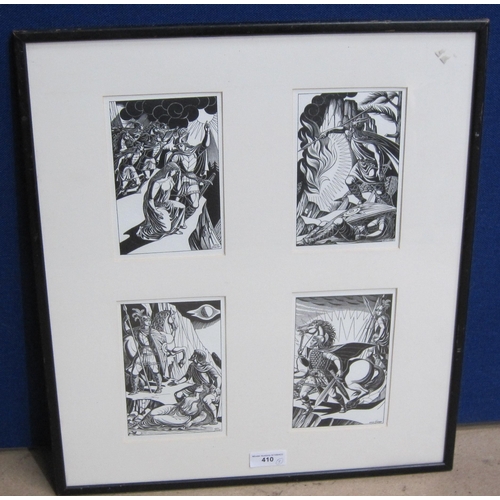 410 - ENID MARX. 'All my own work', wood engraving, pencil signed and numbered 25/25, 2½ x 3in; two other ... 