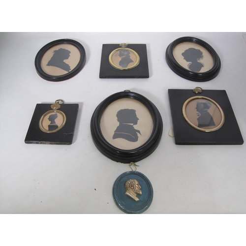 412 - A collection of 19th Century Silhouettes and Portrait Miniatures (qty)