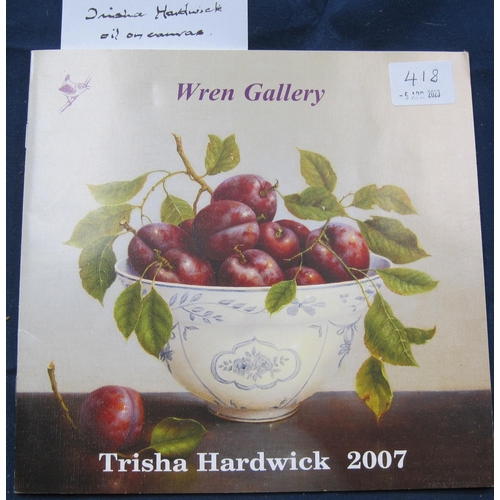 418 - TRISHA HARDWICK. Figs, Silver and Cream, oil on canvas board, unframed, 12 x 14in. Provenance: with ... 