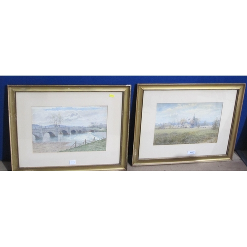 433 - G.G. BRANSCOMBE. Views of Leintwardine, signed and dated 1920 and 1921 respectively, watercolours, 9... 