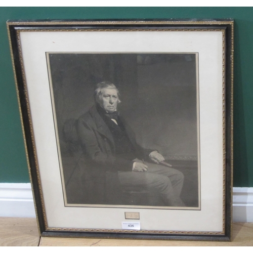 436 - AFTER SIR JOHN WATSON GORDON. An engraving depicting the artist David Cox, seated, 16 x 13in; togeth... 